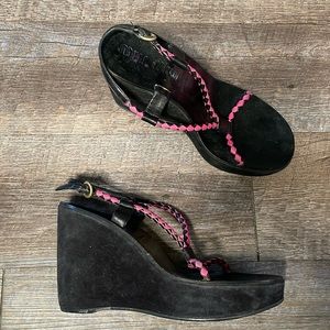 Miu Miu suede wedge heels
